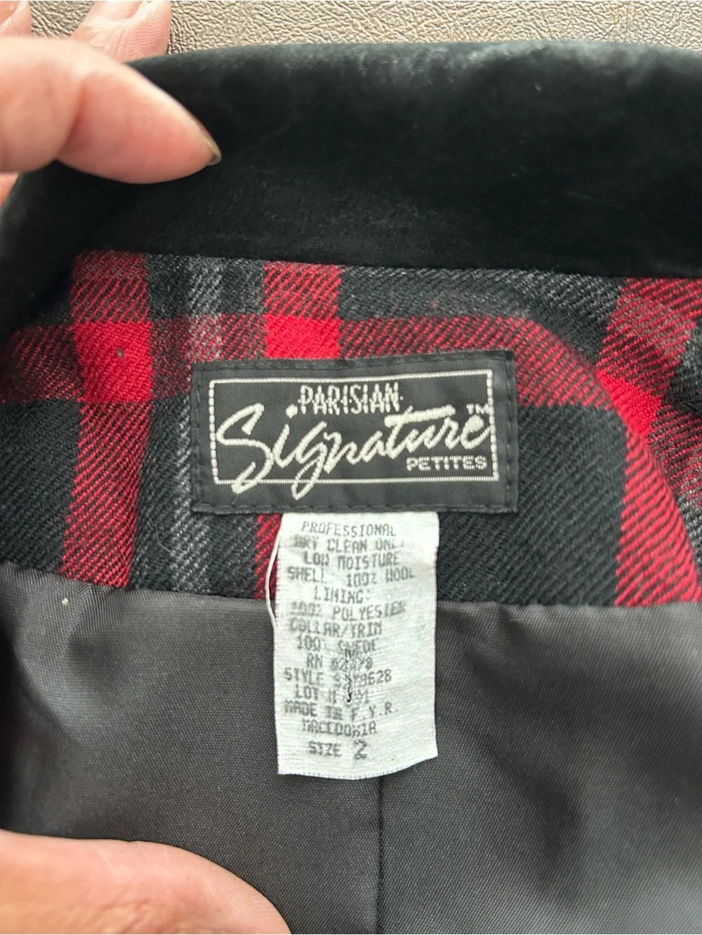 Parisian Works Red & Black Plaid Double-Breasted Blazer